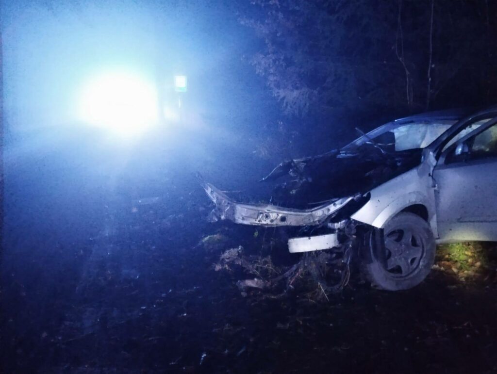 Auto z dużą siłą uderzyło w przydrożne drzewo. - Tragiczny wypadek. Nie żyje kierowca opla