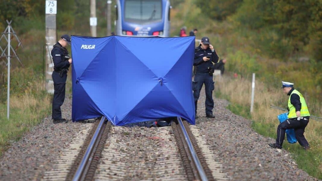 potrącenie przez pociąg
