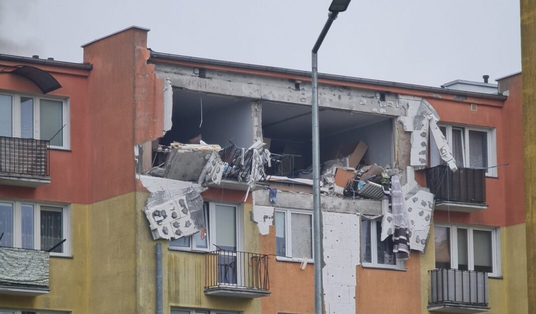 wybuch w bloku w Braniewie