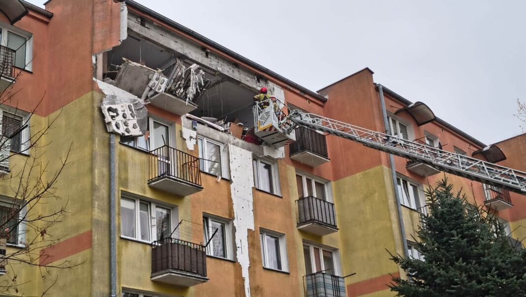 wybuch w bloku w Braniewie