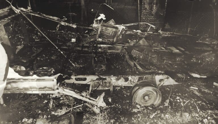 pożar przyczepy kempingowej