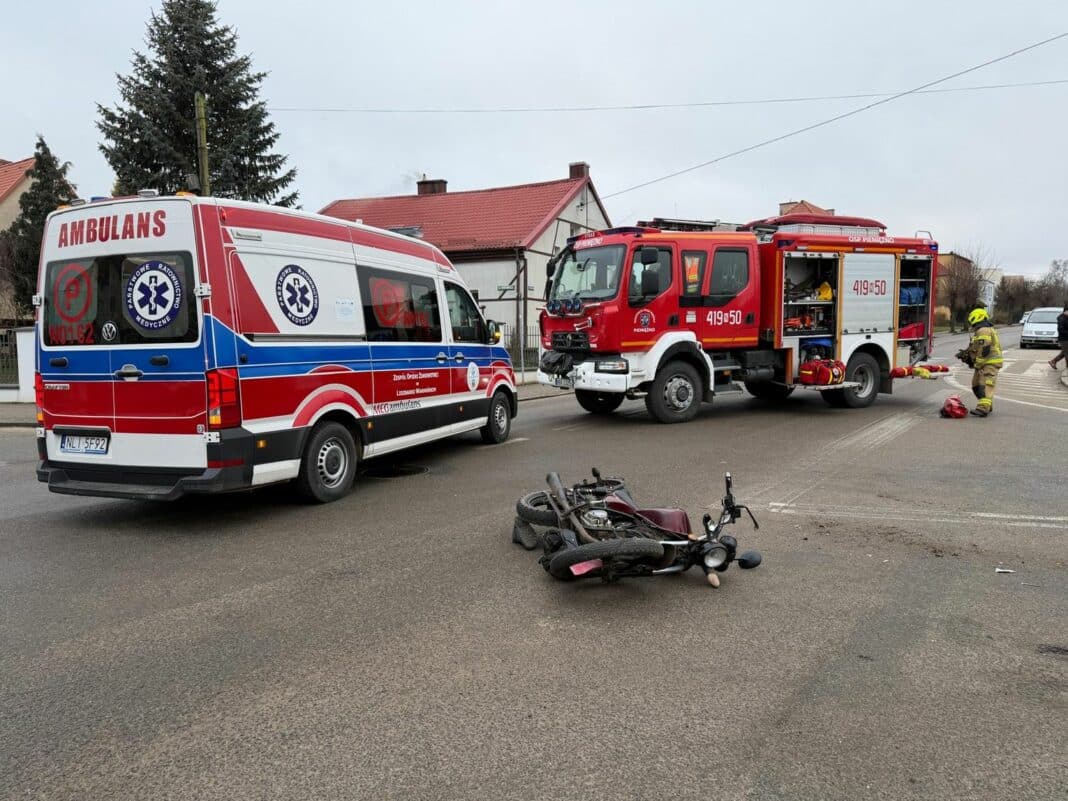 wypadek pieniezno motorowerzysta