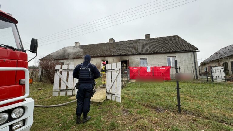 pożar domu w Saminie
