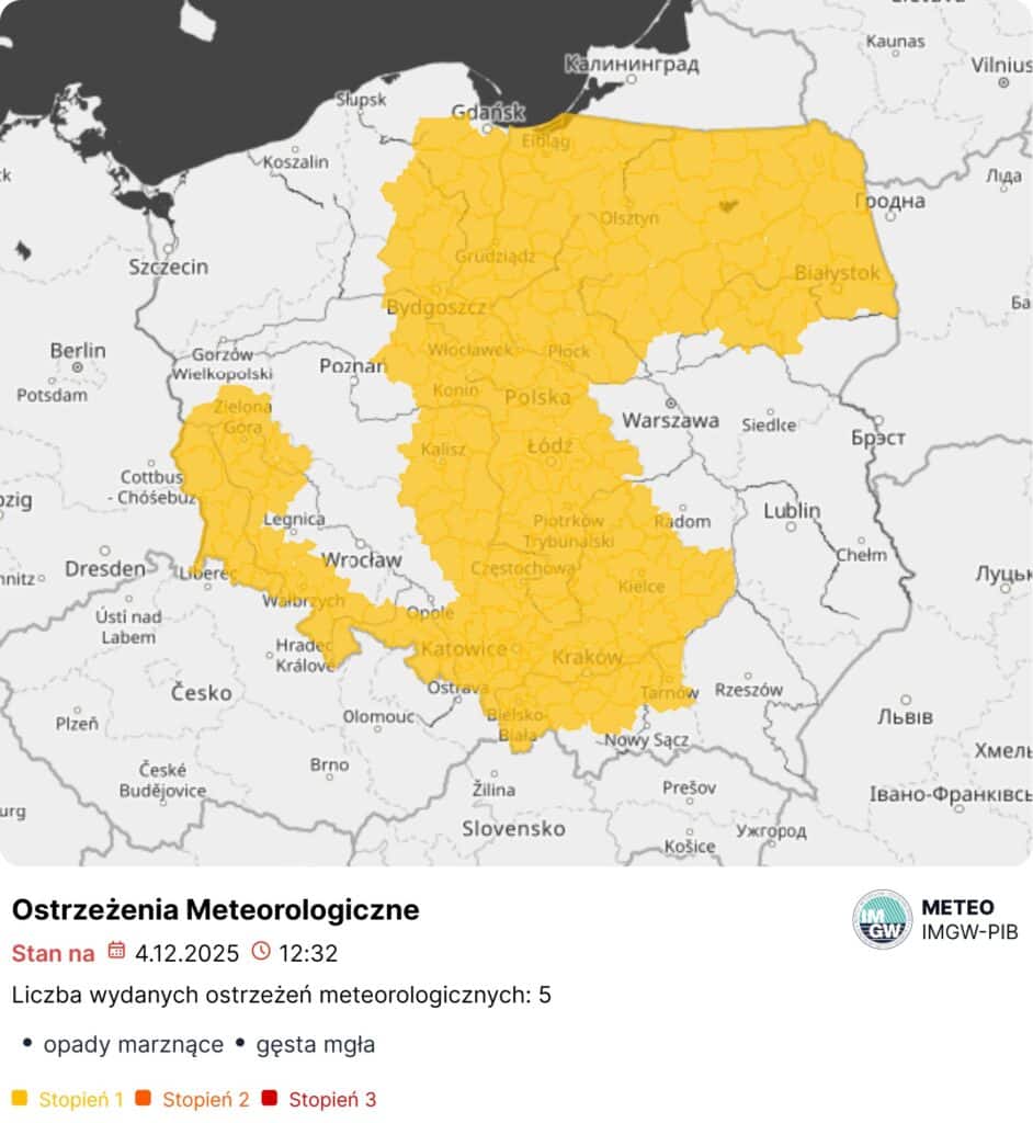 Nadciągają niebezpieczne zjawiska pogodowe. - Ostrzeżenie IMGW dla Warmii i Mazur. Synoptycy przewidują ograniczoną widoczność