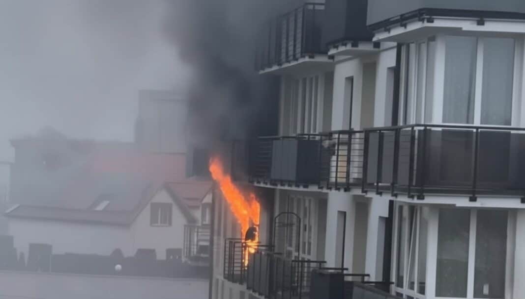 pozar bloku w ilawaie