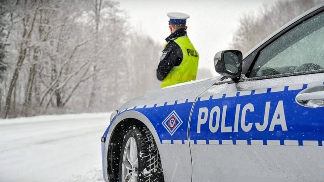 drogówka i kontrola drogowa policji zimą