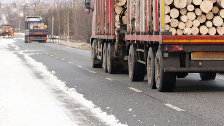 przewóz drewna zimą