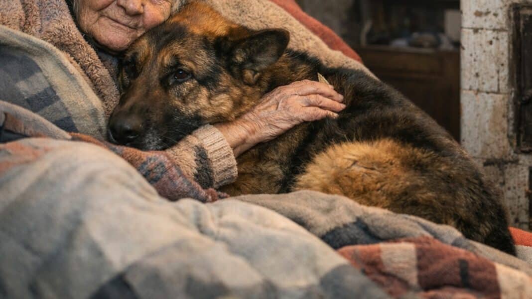 kobieta śpiąca z psem
