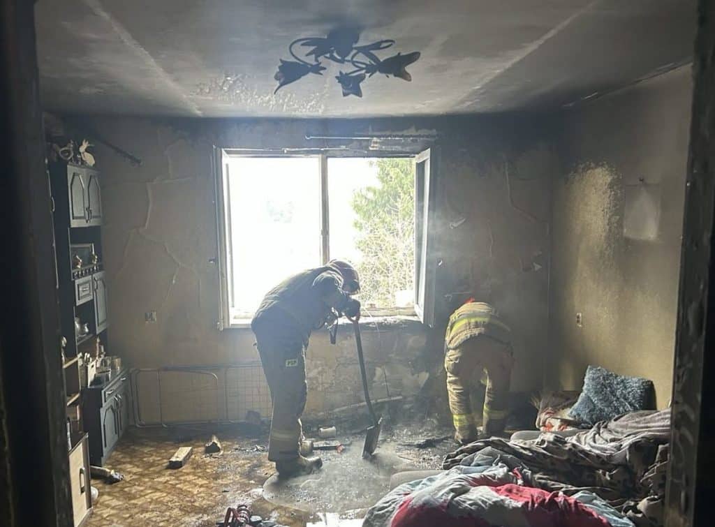 podpalenie dywanu w Orzyszu