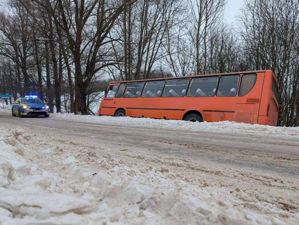 Zdarzenie spowodowało czasowe utrudnienia w ruchu. - Autobus wpadł do rowu po mijaniu z ciężarówką. Przerażające sceny na oblodzonej drodze