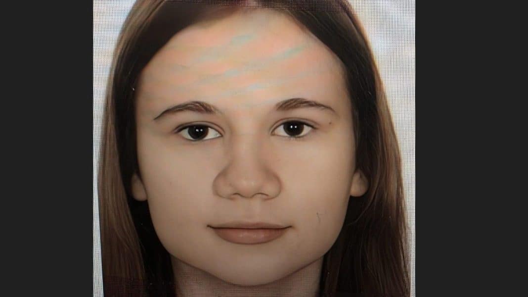 Zdjęcie zaginionej 16-letniej dziewczyny, Julia Dąbrowska, o długich brązowych włosach i jasnej cerze.