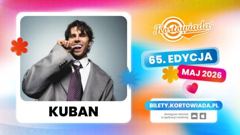 Plakat promujący koncert rapera Kubana na festiwalu Kortowiada 2026.