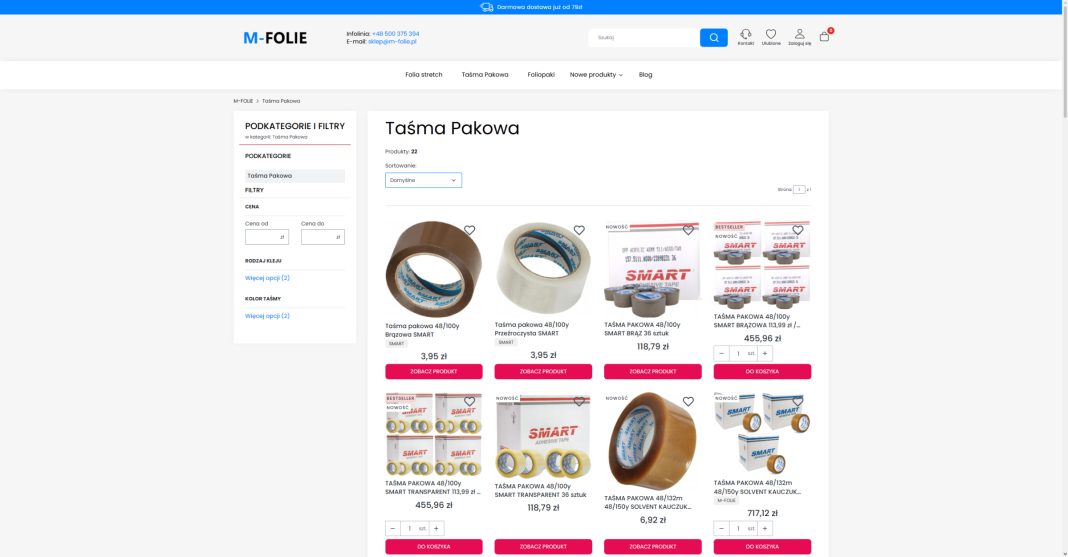 M-FOLIE.PL - Taśmy pakowe