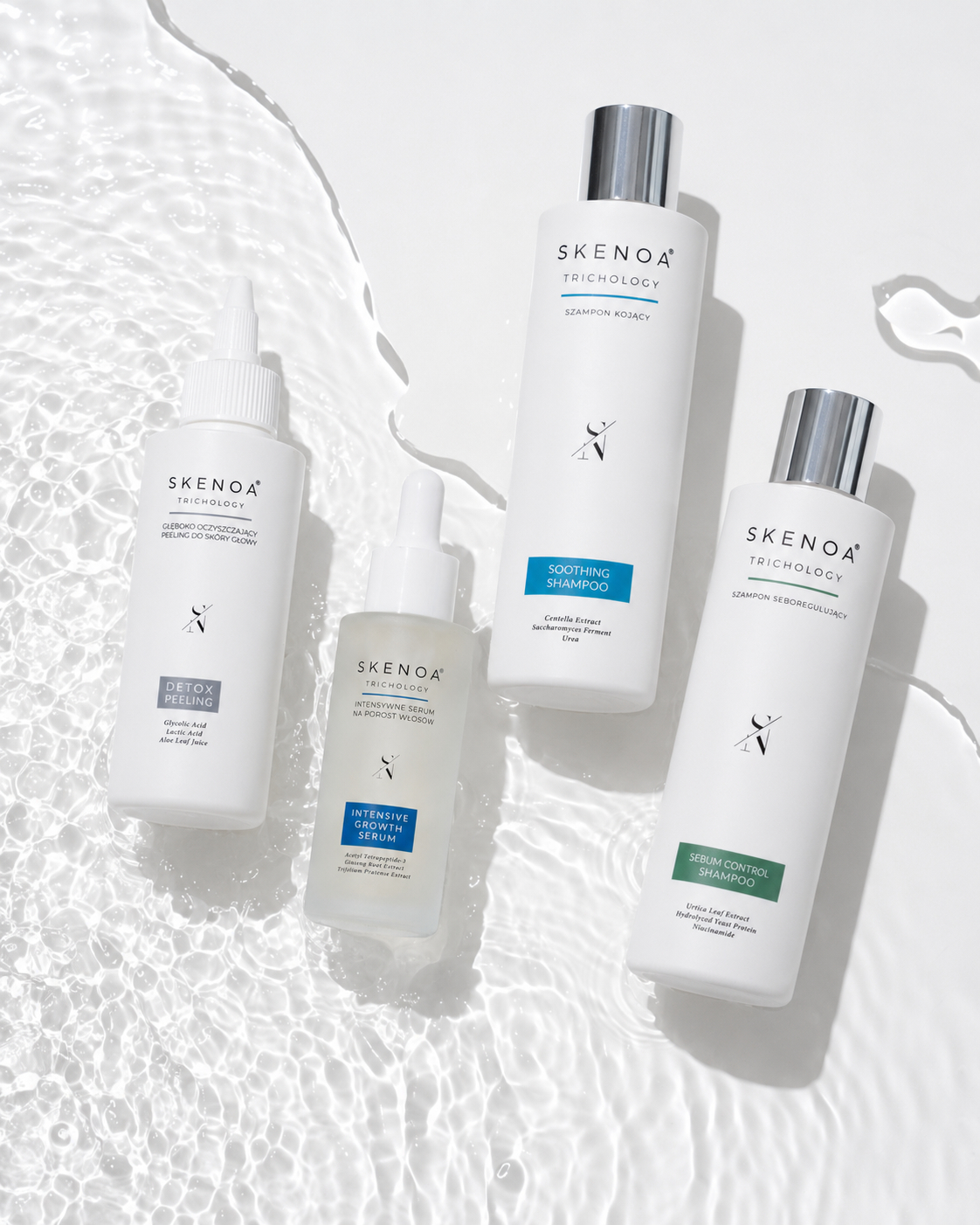 Kosmetyki do skóry głowy SKENOA – szampony, peeling i serum